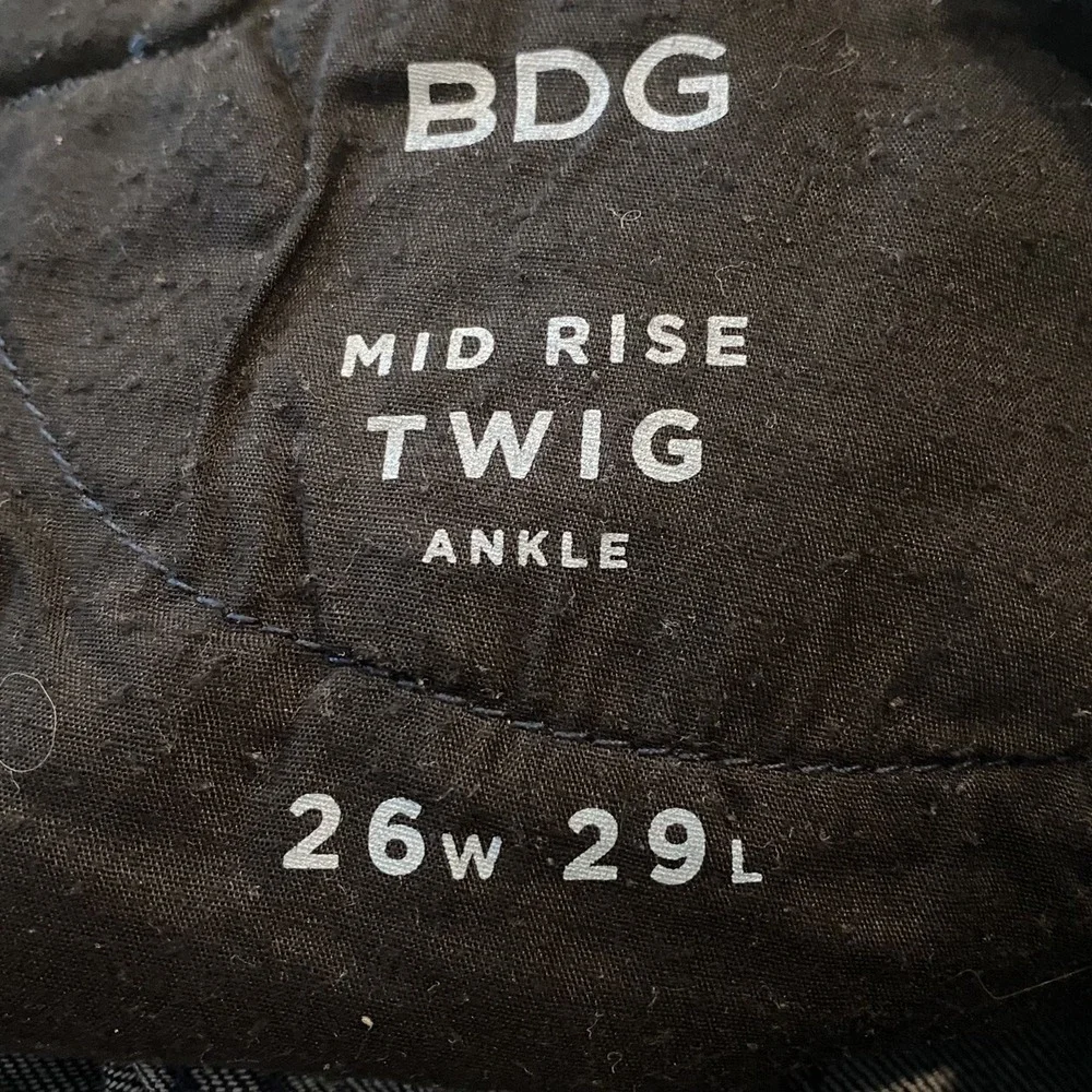 BDG Mid Rise Twig Ankle Jeans Silver Sequin Acid Wash Skinny Denim 26W 29L